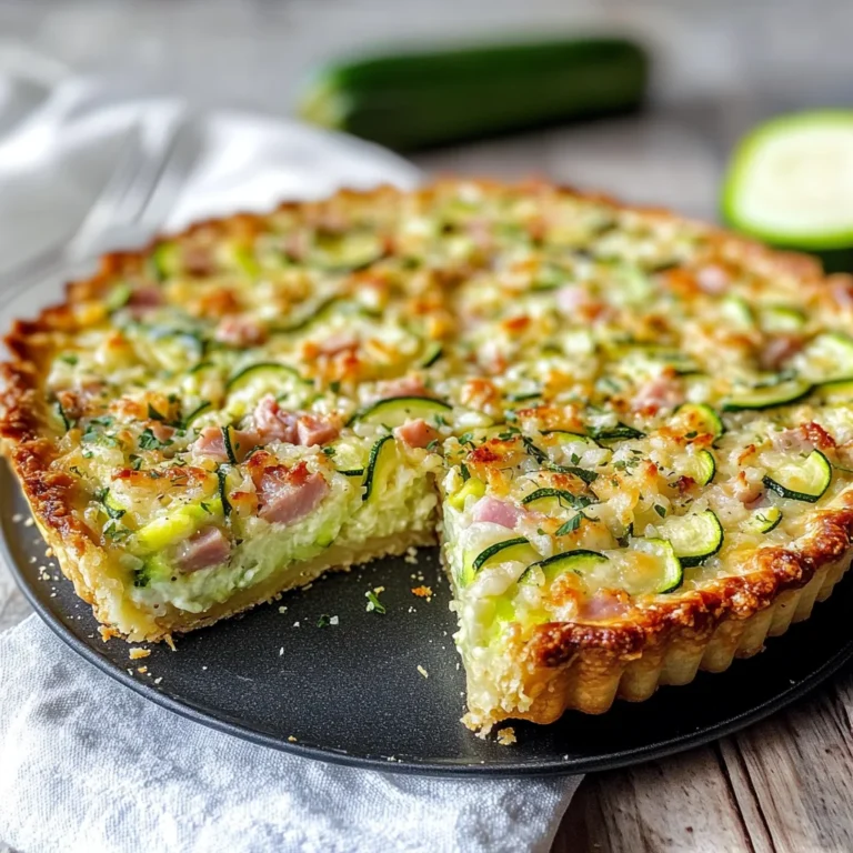 Crostata di riso con prosciutto di pollo cotto stracchino e zucchine