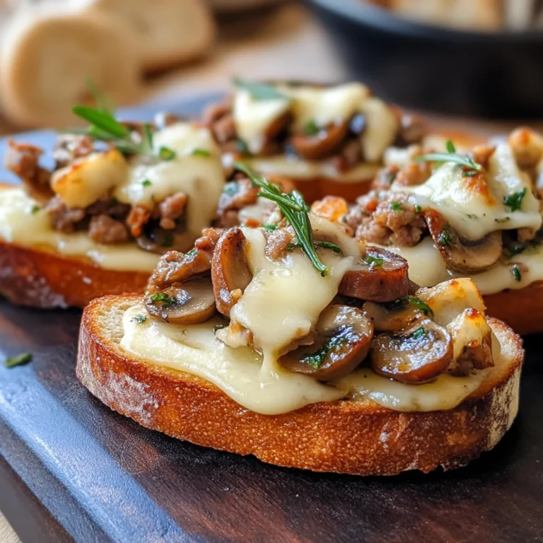 Crostini con salsiccia e funghi