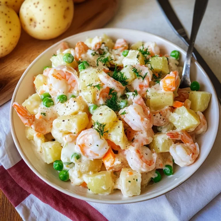 Insalata di patate con totani e gamberi