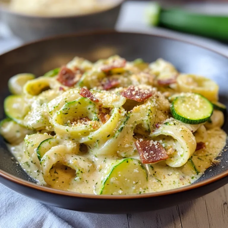Pasta cremosa zucchine e speck