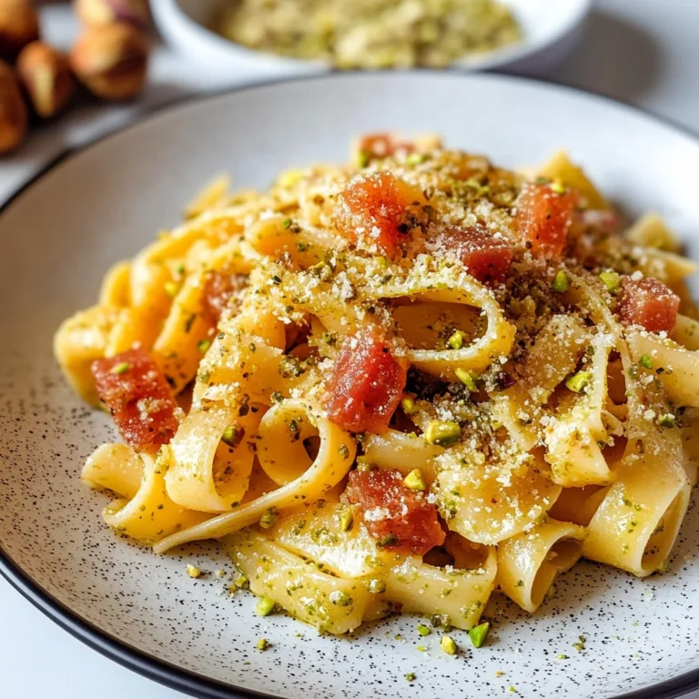 Pasta pistacchi e speck