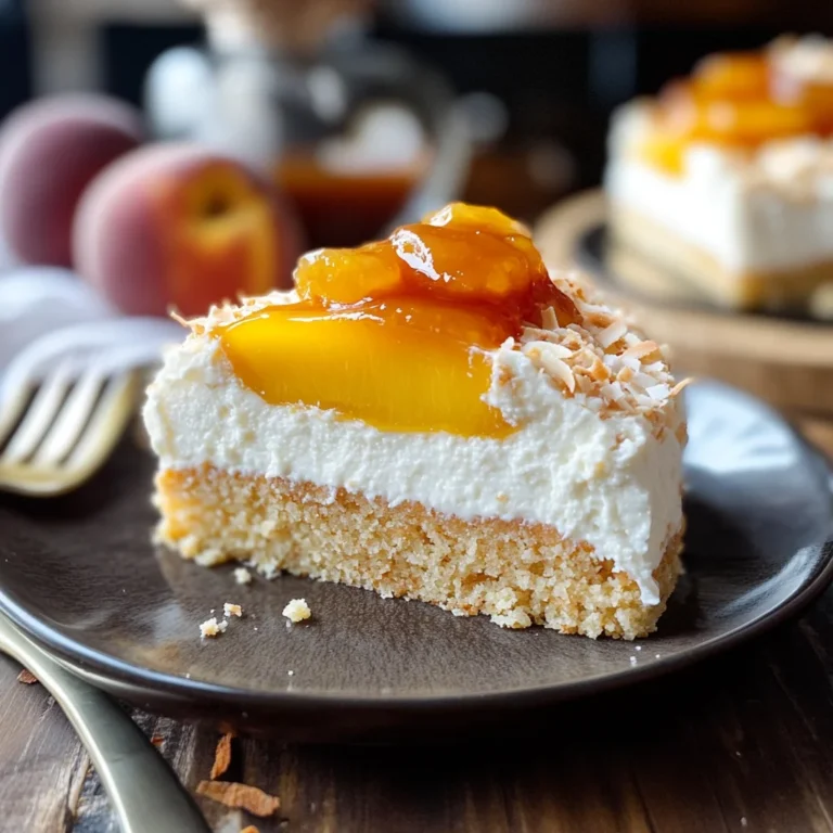 Torta fredda pesche e cocco