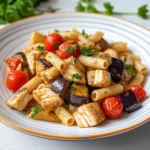 Pasta con melanzane e pesce spada