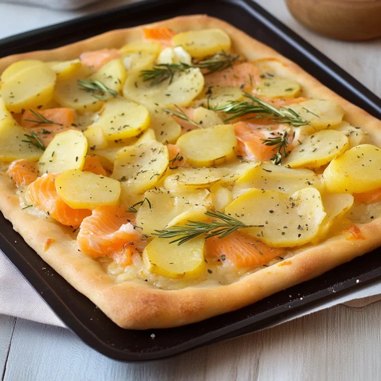 Pizza con patate e salmone