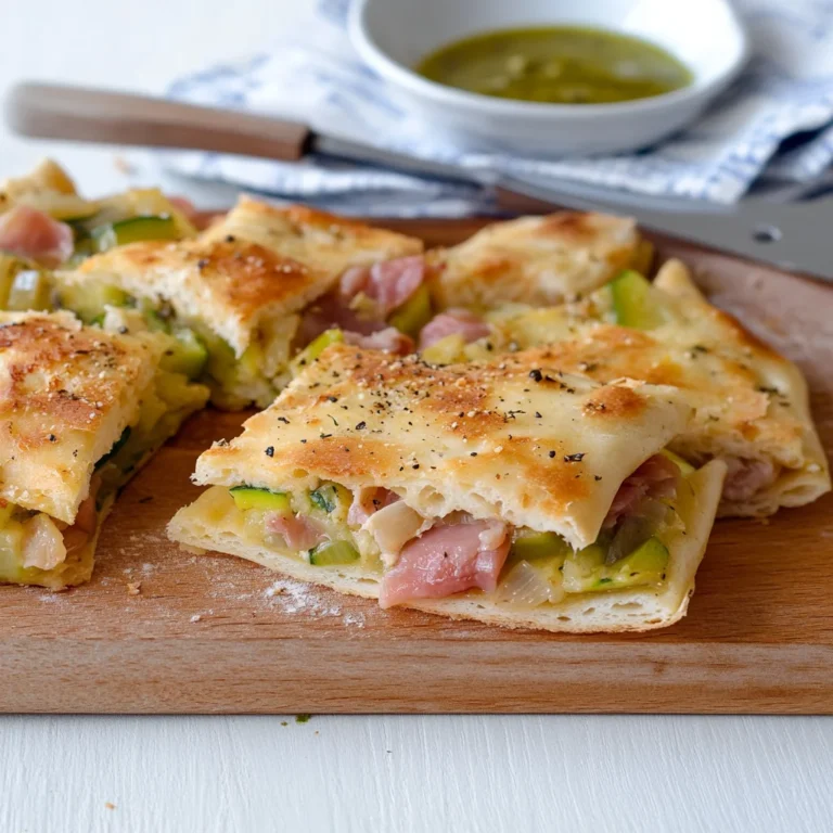 Rustichella con zucchine e prosciutto di pollo